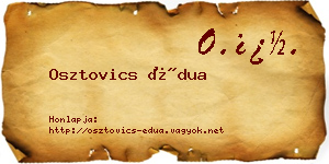 Osztovics Édua névjegykártya